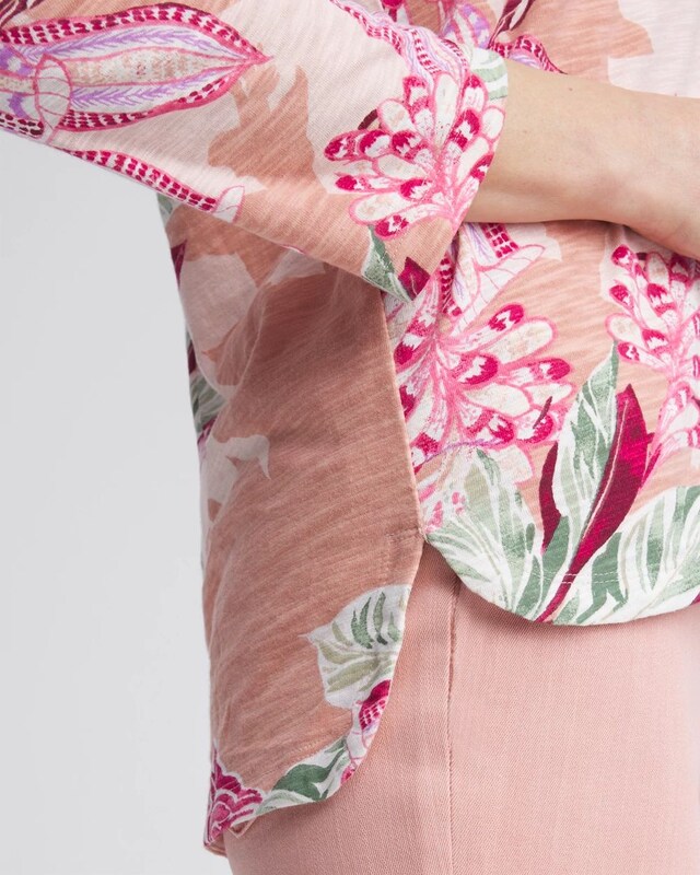 Floral Slub 3/4-Sleeve Tee - image 4